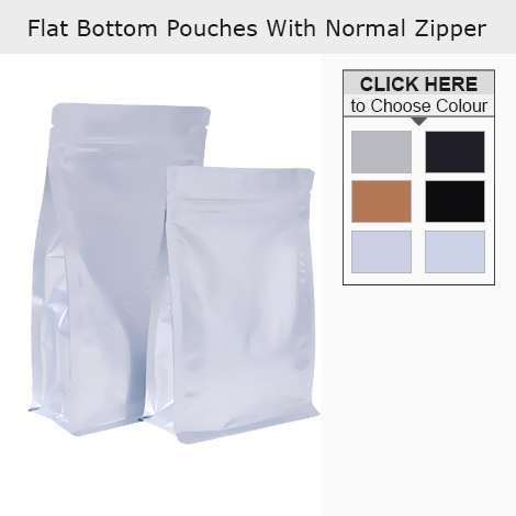 Flat Bottom Pouches With Normal Zipper Flat Bottom Pouches With Normal Zipper
