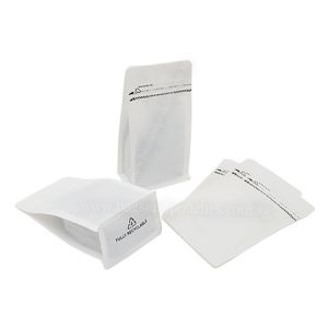 Recyclable Flat Bottom Pouch With Tear Off Zipper And Valve