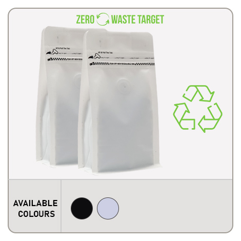 Recyclable Flat Bottom Pouch With normal zipper and valve