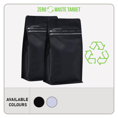 Recyclable Flat Bottom Pouch With normal zipper and valve